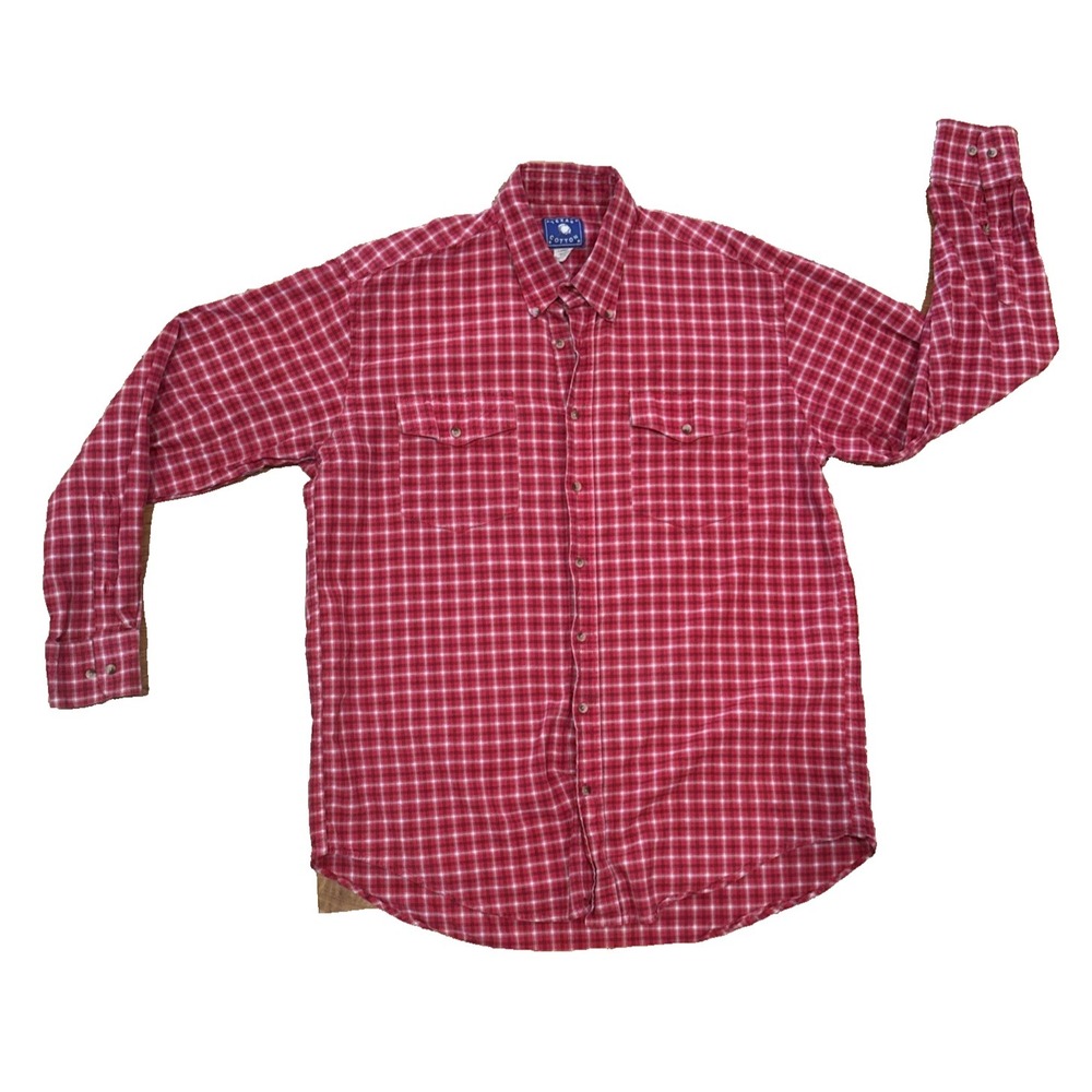 Texas Cotton Medium Buttoned Shirt Extra Long Tail Cowboy Western Rodeo USA Made
